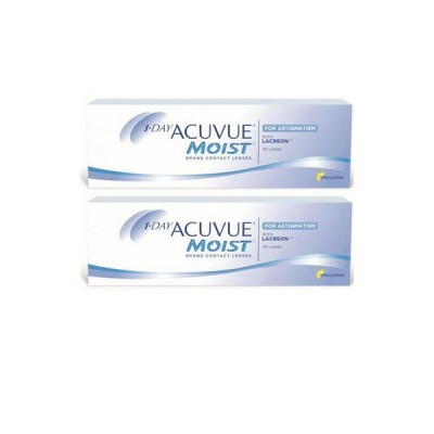 Lentes de contato 1Day Acuvue Moist for Astigmatismo - 2 caixas