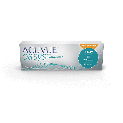 Lentes de Contato Acuvue Oasys 1-Day com Hydraluxe Astigmatismo - 1 caixa