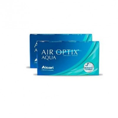 Lentes de contato Air Optix Aqua - 2 caixas + 1 Biotrue 420ml