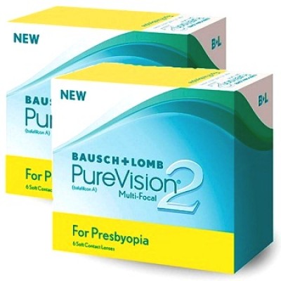 Lentes de contato Purevision 2 Multifocal - 2 caixas + 1 Renu Fresh 475ml