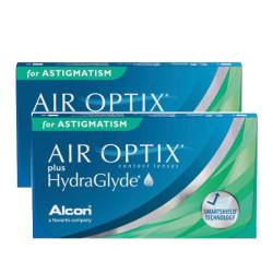 SDM Lentes - Lentes de Contato Air Optix Plus Hydraglyde for astigmatismo – 2 cxs + 1 Renu Advanced 475ml